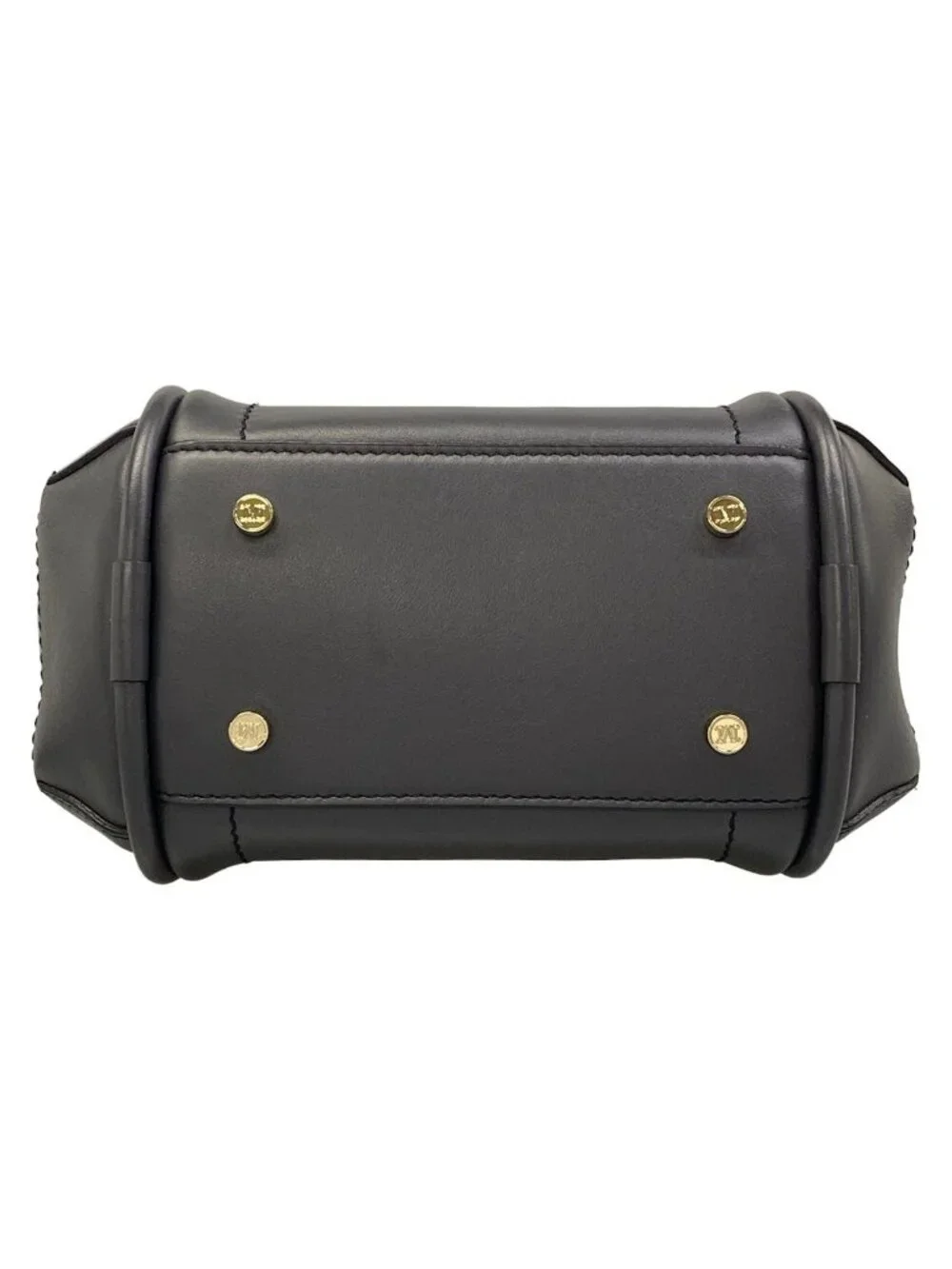 Max Mara Tote Bag Extra Small Leather Marine Dark Gray